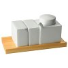 白山陶器 ３点コンディメントセット（木台付） 白磁